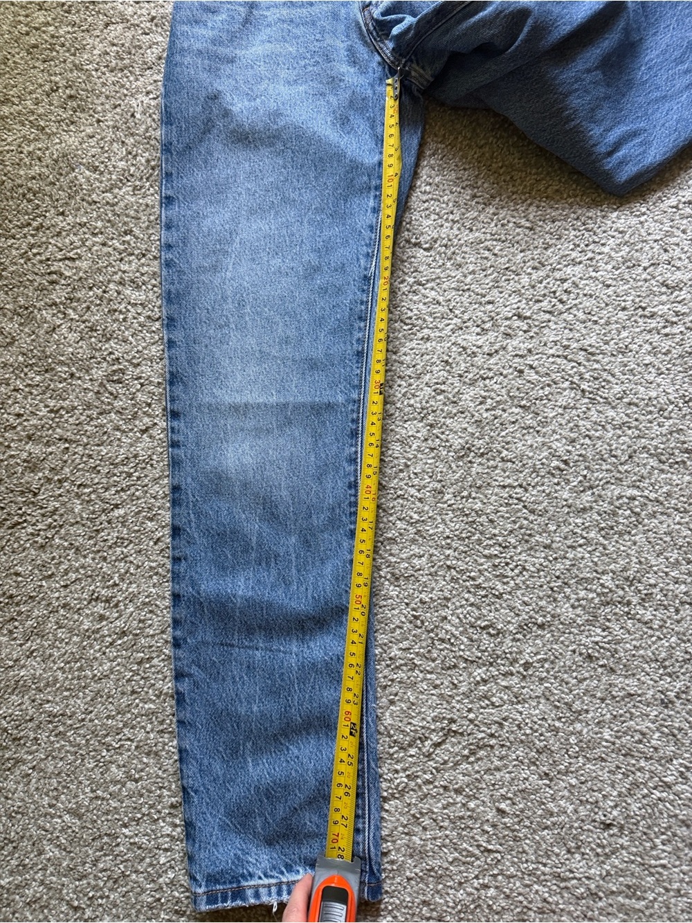 Levi's High-Rise Straight Jeans in Light Blue Premium Middy Straight Size 26 - Picture 10 of 13
